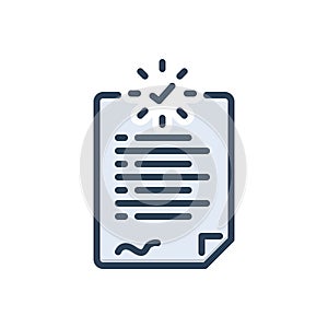 Color illustration icon for Validate, approve and confirm photo