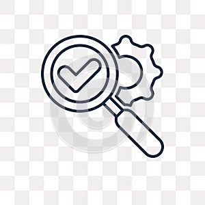 Validate vector icon isolated on transparent background, linear photo