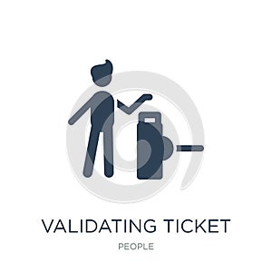 validating ticket icon in trendy design style. validating ticket icon isolated on white background. validating ticket vector icon