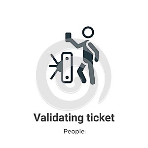 Validating ticket vector icon on white background. Flat vector validating ticket icon symbol sign from modern people collection