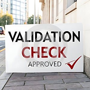 Validation check approved isolated on white background
