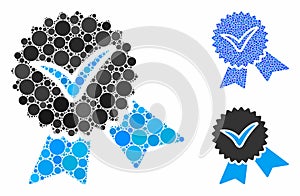 Validation Seal Composition Icon of Round Dots