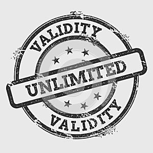 Validity unlimited rubber stamp isolated on white. photo