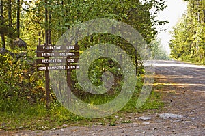 Wooden Valintine Lake Rec Site sign