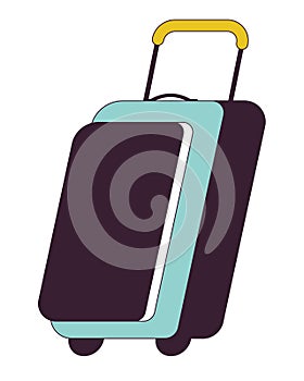 Valise flat line color isolated vector object