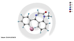 Valium C16H13ClN2O Molecular Structure Diagram photo