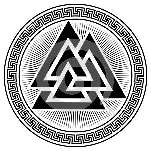 Valknut ancient pagan Nordic Germanic symbol photo