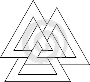 Valknut sacred magical heathen norse symbol photo