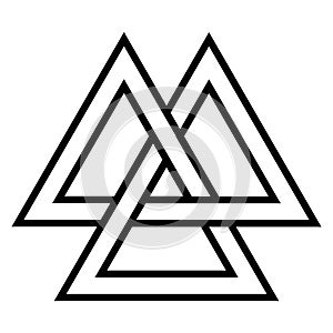 Valknut Viking Age symbol, geometric design element Norse warrior culture