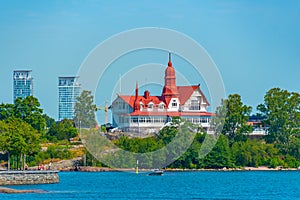 Valkosaari inhabited island in the Helsinki bay in Finland.