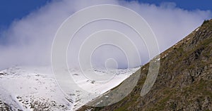 Vall de nuria mountains panorama blue sky 4k spain