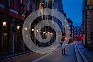 Historical and cultural city of Valladolid in Spain at night.