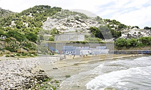 Vallcarca beach on the Costa del Garraf, Barcelona