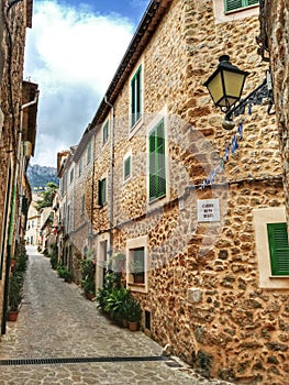 Valldemossa Mallorca old city walkway Valdemosa