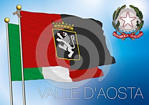 Valle d'Aosta regional flag, italy