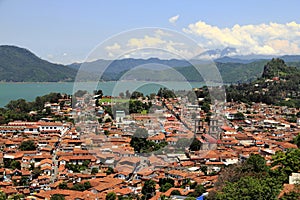 Tile roofs of the city of valle de bravo, mexico I photo