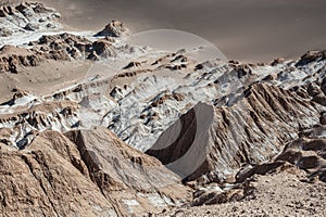 Valle de la Luna Moon Valley in Atacama Desert near San Pedro de Atacama, Antofagasta - Chile