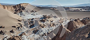 Valle de la Luna Moon Valley in Atacama Desert near San Pedro de Atacama, Antofagasta - Chile