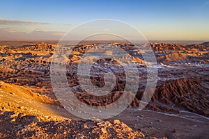 Valle de la Luna at sunset in San Pedro de Atacama, Chile