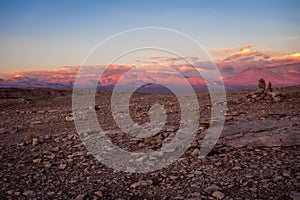 Valle de la Luna at sunset in San Pedro de Atacama, Chile