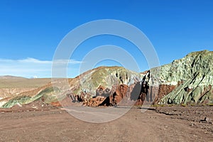 The Valle del Arcoiris rainbow valley in Atacama Desert, Chile