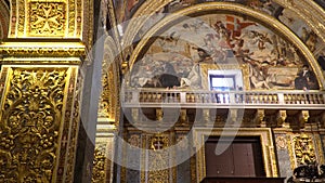 VALLETTA - MALTA, April, 2018: Interior of St John`s Co-Cathedral - Valletta, Malta.