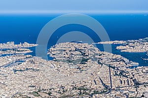Valletta in Malta as seen from the air.
