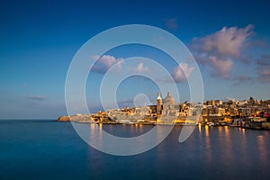 Valletta, Malta - Blue hour at the famous St.Paul`s Cathedral
