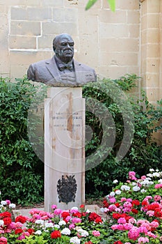Valletta, Malta, July 2014. Monument to the Rt.Hononrable sir Winston Spencer Churchill.K.C. The People of Malta and Gozo.