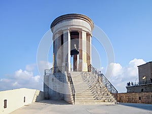 Siege Bell War Memorial near to Park Lower Barrakka Gardens in Valletta city, Malta