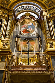 Art inside the Valletta Cathedral in Malta