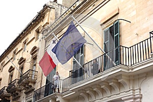 Maltese and European Union flags photo