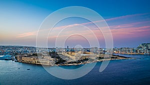 Valletta, Malta - Panoramic skyline view of Manoel Island