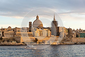 Valletta and Marsamxett Harbor panoramic view, Malta