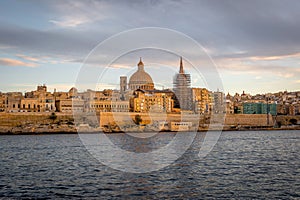 Valletta and Marsamxett Harbor panoramic view, Malta