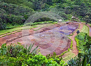 Valley of 23 colors of the Earth park in Mare-aux-Aiguilles