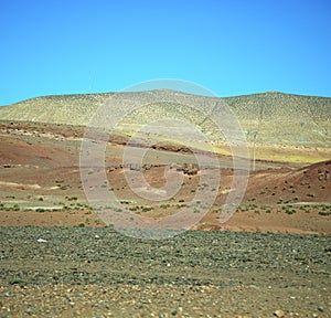 valley in africa morocco the atlas dry mountain ground isolate