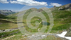 The valley Aigle Blanche close to Saint Veran viewed from the path leading to Blanchet pass photo