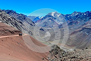 Valley in the Andes around Mendoza, Argentina