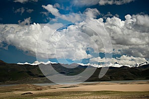 Valley of Brahmaputra river Himalayas Tibet