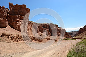 The valley of the castles landscape. Charyn National Park. Almaty region. Kazakhstan