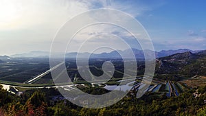 Valley with cultivated fields in Croatia