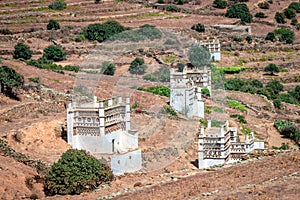 The valley of dovecotes in Tinos, Cyclades, Greece