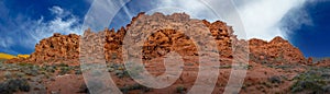 Valley of Fire panorama of sandstone rock formation in the morning