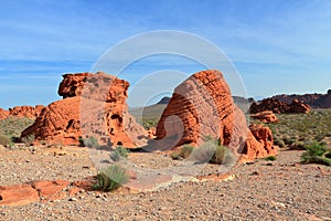 Valley of Fire State Park with the Beehives Rocks in Southwest Desert Landscape, Nevada, USA