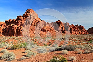 Valley of Fire State Park Rock Formations and Southwest Desert Landscape, Nevada, USA