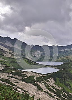 Valley of five ponds in the Tatra Mountains Europe Poland. Beautiful mountain