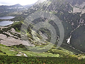 Valley of five ponds in the Tatra Mountains Europe Poland. Beautiful mountain