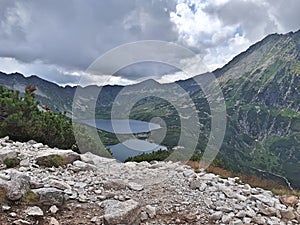 Valley of five ponds in the Tatra Mountains Europe Poland. Beautiful mountain