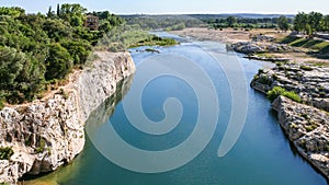 valley of Gardon River near Pont du Gard